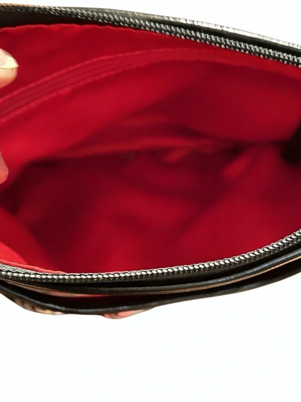 Coach Black and Red Plaid Tartan Signature Crossbody